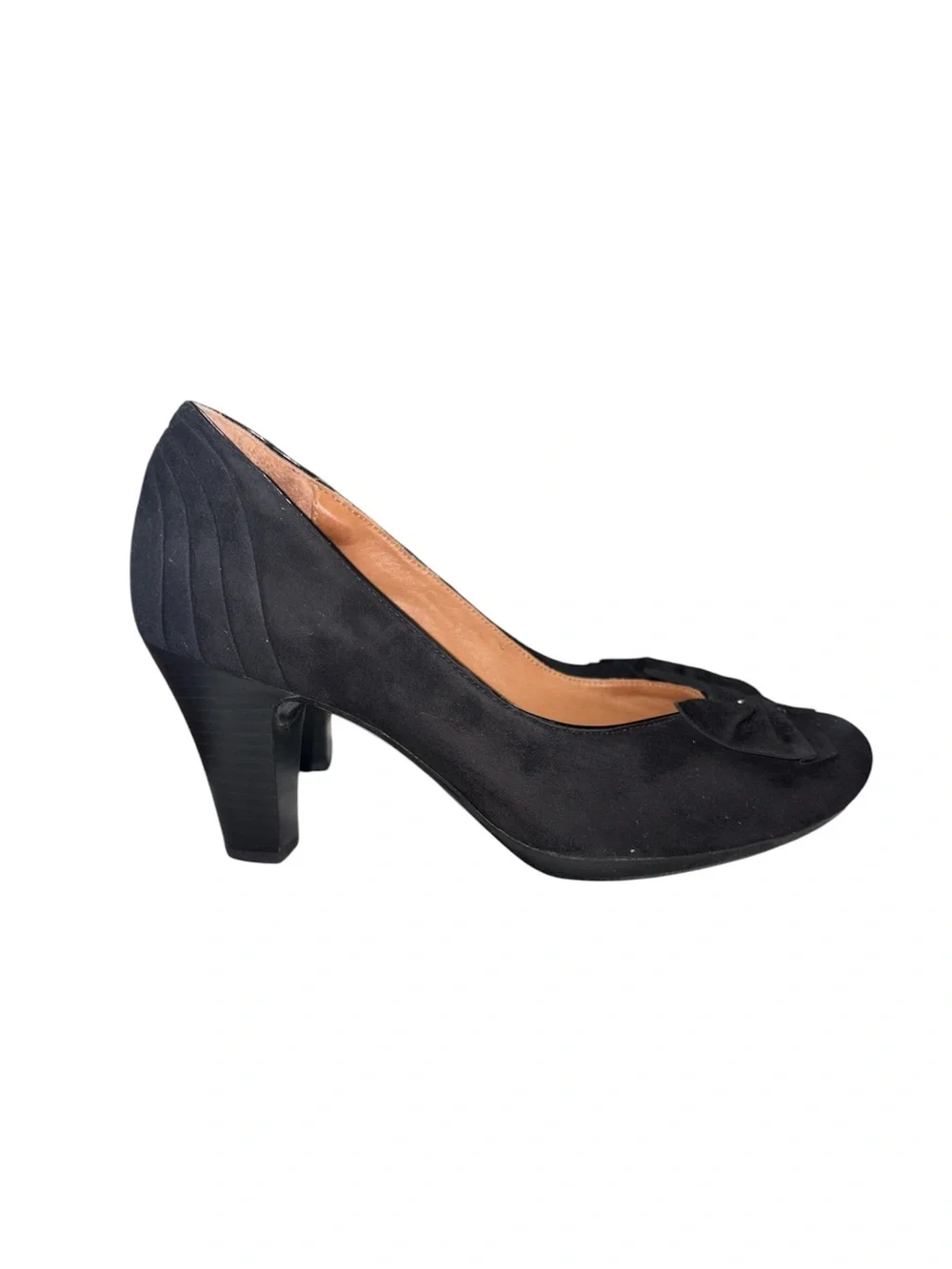 Clarks Artisan Society Ball Black Suede Leather Whimsygoth Pump Heels Size 8M - Picture 4 of 11